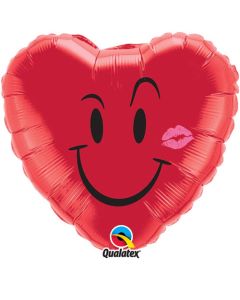 18 INCH FOIL HRT NAUGHTY SMILE & A KISS 1CTP-QUA-10937