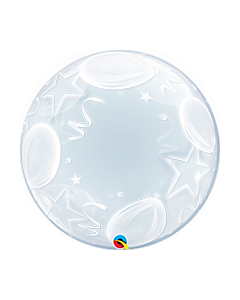 24 INCH DECO BUBBLE BALLOONS & STARS 1CTP-QUA-16661