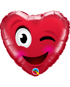 18 INCH FOIL HRT SMILEY WINK HEART 1CTP-QUA-78549