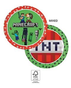 MINECRAFT PAPER PLATES 23CM 8CT NG-PRO-95441