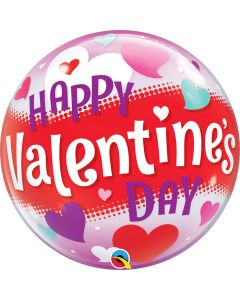 22 INCH SINGLE BUBBLE VALENTINES DAY HEARTS 1CTP-QUA-54603