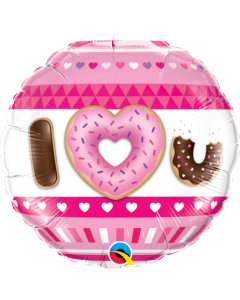 18 INCH FOIL I HEART U DONUTS 1CTP-QUA-21829