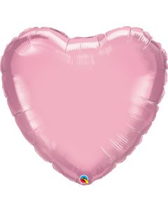 36 INCH FOIL HEART PEARL PINK PLAIN 1CTL-QUA-74626