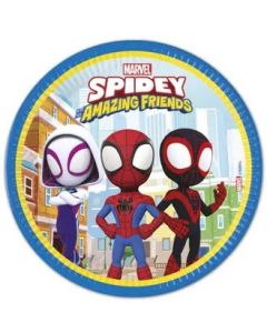 SPIDEY & FRIENDS PAPER PLATES LARGE 23CM 8CT PET-PRO-94876