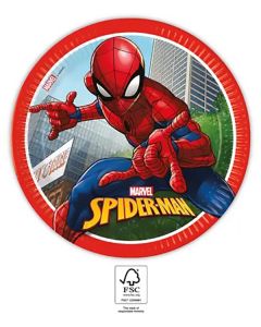 SPIDERMAN CRIME FIGHTER PAPER PLATES 23CM 8CT PET-PRO-95043