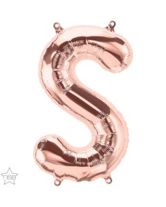 16 IN FOIL ROSE GOLD LETTER S AIR FILLED 1CTP-QUA-59740