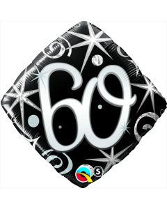 18 INCH FOIL AGE 60 ELEGNT SPARKL N SWIRLS 1CTP-QUA-30030