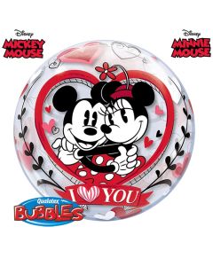 22 INCH SINGLE BUBBLE MICKEY&MINNIE I LOVE U 1CTP-QUA-21892