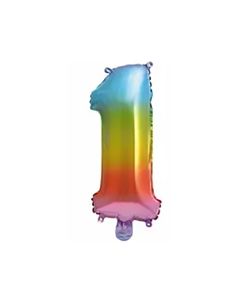 RAINBOW FOIL BALLOON 95CM NO 1-PRO-95855