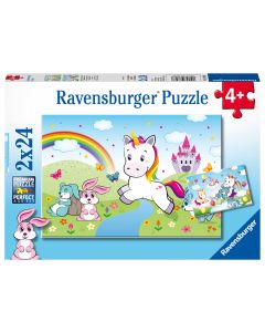 RAVENSBURGER 2X24PC PUZZLES FAIRYTALE UNICORN-RVG-7828