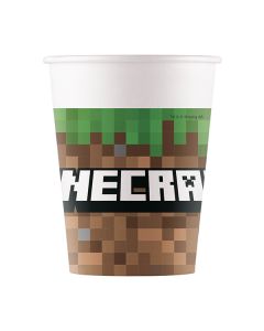 MINECRAFT PAPER CUPS 200ML 8CT-PRO-95442