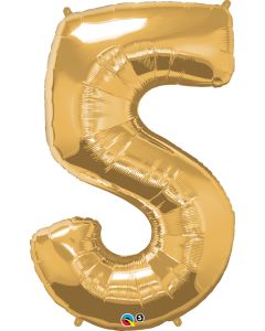 34 INCH FOIL NUMBER 5 METALLIC GOLD 1CTP-QUA-30489