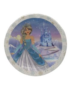 SNOW PRINCESS PAPER PLATES LARGE 23CM 8CT-LCY-82474