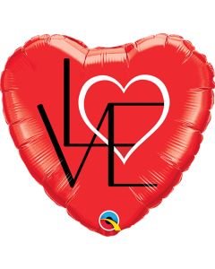 9 INCH FOIL HEART LOVE 1CTL-QUA-58560