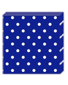 NAPKINS BLUE ROYAL DOTS THREE PLY 33X33CM 20CT-PRO-85650