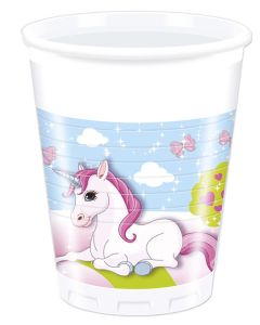 UNICORN PLASTIC CUPS 200ML 8CT-PRO-85672