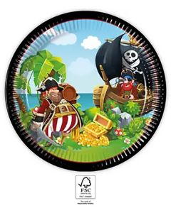 ISLAND PIRATES PAPER PLATES LARGE 23CM 8CT PET-PRO-95029