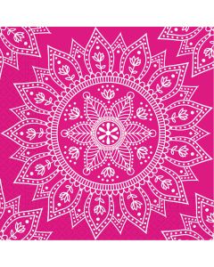 MANDALA FUCHSIA 3PLY NAPKINS 33X33CM 20CT-PRO-96403