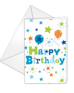 HAPPY BDAY BOY INVITATIONS & ENVELOPES 6CT-PRO-88198