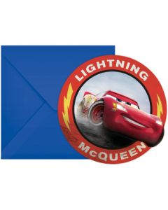 CARS LEGEND OF TRACK DIE CUT INVITE & ENVLPE 6CT-PRO-89472