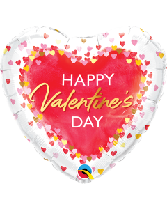 18 INCH FOIL VALENTINES WATERCOLOR HEARTS 1CTP-QUA-20948