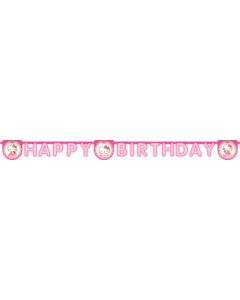 HELLO KITTY HEARTS HAPPY BDAY DIE CUT  BANNER 1CT-PRO-81799