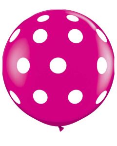 3 FT LATEX PRT BIG POLKA DOTS A RND WILD BERY 2CTP-QUA-26172