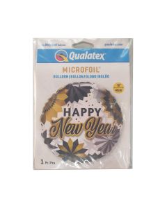 18 INCH FOIL NEW YEAR BLACK AND GOLD FANS 5CTP-LCY-85571