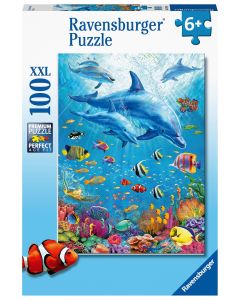 RAVENSBURGER 100PC XXL PUZZLE POD OF DOLPHINS-RVG-12889