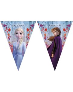 FROZEN II SPARKLE PLASTIC TRIANGLE FLAG BANNER 1CT-PRO-91135