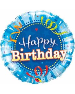 9 INCH FOIL BIRTHDAY BRIGHT BLUE  1CTL-QUA-32955