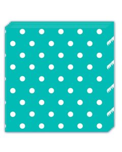 NAPKINS TURQUOISE DOTS THREE PLY 33X33CM 20CT-PRO-84943