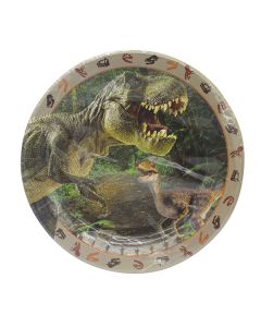 DINOSAUR ADVENTURE PAPER PLATES LARGE 23CM 8CT-LCY-82466