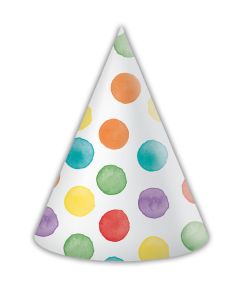 MULTIWATERCOLOR DOTS HATS 6CT-PRO-93040