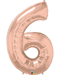 34 INCH FOIL NUMBER 6 ROSE GOLD  1CTP-QUA-57877
