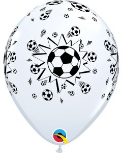 11 INCH LATEX RND WHT PRT SOCCER BALL 50CTP-QUA-11755