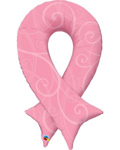 39 INCH FOIL PINK RIBBON FILIGREE 1CTP-QUA-45250