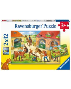RAVENSBURGER 2X12PC AT THE HORSE FARM-RVG-5178