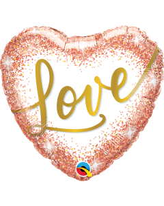 18 INCH FOIL LOVE ROSE GOLD GLITTER DOTS 1CTP-QUA-20994