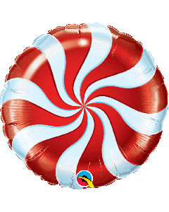 18 INCH FOIL RND CANDY SWIRL RED 1CTP-QUA-64329