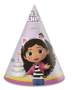 GABBYS DOLLHOUSE PAPER HATS 6CT-PRO-95762