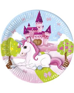 UNICORN PAPER PLATES LARGE 23CM 8CT - PET-PRO-85671