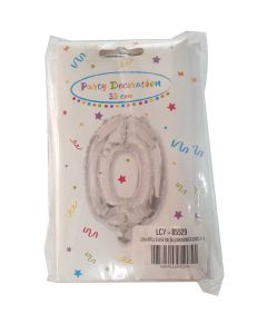 12IN AIRFILL SILVER FOIL BALLOON NUMBER BUNDLE 0-9-LCY-85529