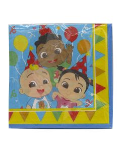 COCOMELON TWO PLY PAPER NAPKINS 33X33CM 20CT-LCY-83072