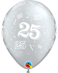 11 INCH LATEX SILVER 25-A-RND 50CTP-QUA-37102