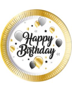 MILESTONE BDAY BALON PAPER PLATES 23CM 8CT - PET-PRO-88861