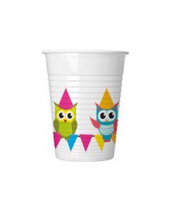 MY BST FRIEND OWL PLASTIC CUPS 200ML 8CT-PRO-89586