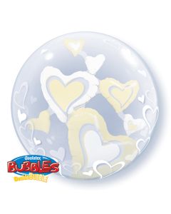 24 INCH DOUBLE BUBBLE ROUND WHT&IV HRT 1CTP-QUA-29489