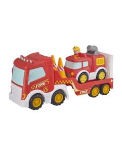 TEAMSTERZ PUSH N GO FIRE TRANSPORTER W VEHICLE-HTI-1425086