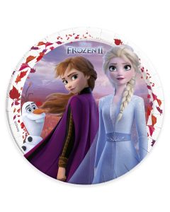 FROZEN II SPARKLE PAPER PLATES LRGE 23CM 8CT - PET-PRO-91125